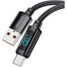 Cablu date si incarcare PD USB Type C - USB A, lungime 1 m, afisaj digital, incarcare rapida maxim 100W