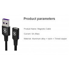 Cablu magnetic Apple iPhone pentru transfer date si incarcare, compatibil Super Quick QC 4.0, 5A Super Fast Charghing