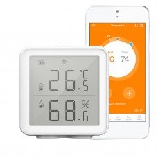 Senzor de temperatura si umiditate cu afisaj LCD, conexiune WiFi, utilizare prin aplicatia Tuya sau Smart Life