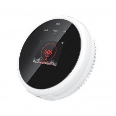 Senzor detectie gaz, cu afisare temperatura, conexiune WiFi, monitorizare si alarmare prin aplicatie Tuya/Smartlife